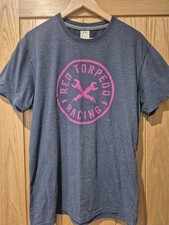 Red Torpedo RT Stamp T-Shirt, Navy, Mens Size Large.