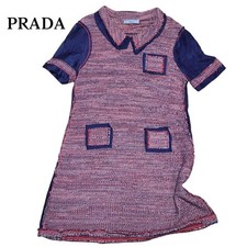 PRADA Dress Excellent Condition Size S Navy Red White Elegant Design