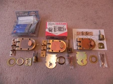 Lot of 3 Different Door Locks Single Cylinder Deadbolt without Keys for Parts