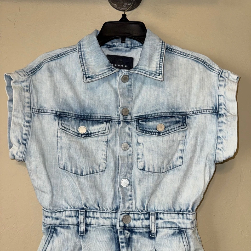 Blank NYC XS 牛仔连身裤浅水洗短袖休闲 — 第 3/4 张图片