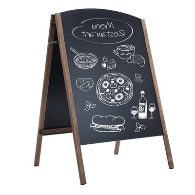 A Frame Chalkboard Sign, Freestanding Menu Board with Heavy-Duty Hinge, Solid...