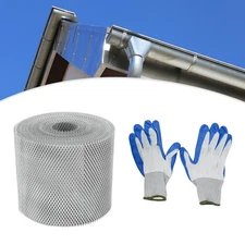 Used 5 In x 100 Ft Outdoor Silver Aluminum Gutter Guard For Leaf Protection