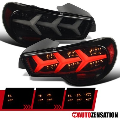 Sequential LED Fit 2013-2016 Scion FRS Subaru BRZ Black Smoke Rear Tail Lights