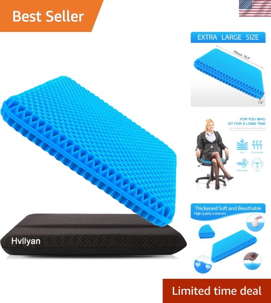 Cojín de asiento de gel extra grande de 1,6" de grosor - Máxima comodidad para aliviar el dolor de cadera