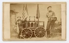 Civil War CDV Union Navy double amputee Bernard Tobey w/son,  Syracuse, N.Y