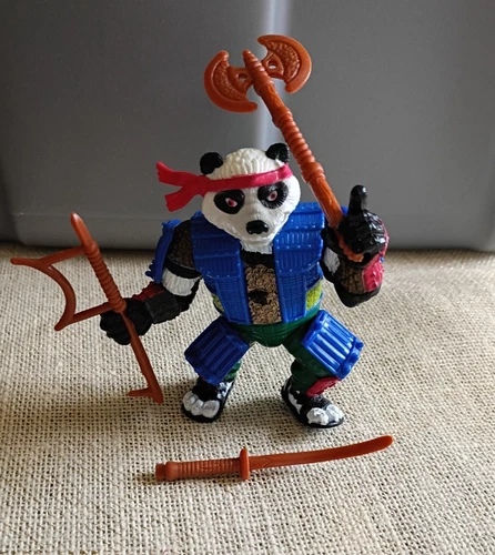 Panda Kahn Vintage 1990Teenage Mutant Ninja Turtles TMNT Figure + Weapons