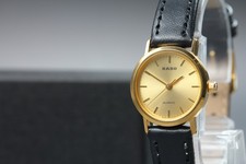 Orologio RADO Quadrante Oro Donna Qz Batteria Nuova 205.9505.2 Vintage N...