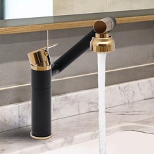 360 Bathroom Sink Faucet Single Handle Waterfall Vanity Basin Mixer 2 Function