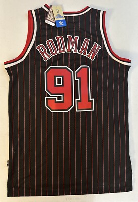 Vintage Adidas Chicago Bulls Dennis Rodman #91 Hardwood