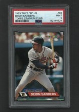 PSA 9  MINT DEION SANDERS 1993 TOPPS STADIUM CLUB TOYS R US  #82