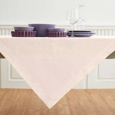 Linen Table Throw for Fall, Thanksgiving & Christmas, Fete, Solino Home, 52x52"