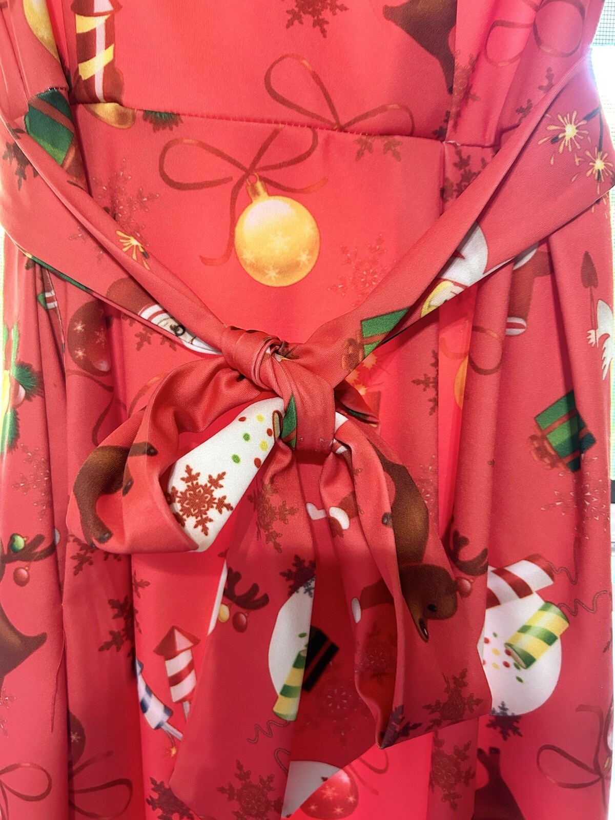 Ouges Christmas Cocktail Dress Women’s M Red Belt… - image 4