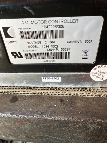 CURTIS A.C. MOTOR CONTROLLER 1236-4502 13044P 155297 - Picture 2 of 6