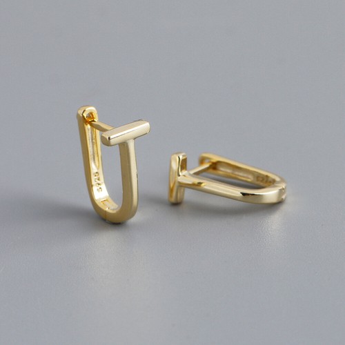 Fashion Woman s925 Sterling Silver Hollow U Shape Huggie Hoop Earring Clip - Picture 6 of 6