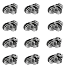50 Pc Chrome 3 Way Glass 3/16'' Use Cubic Cubbie Connector Clip Tempered Glass