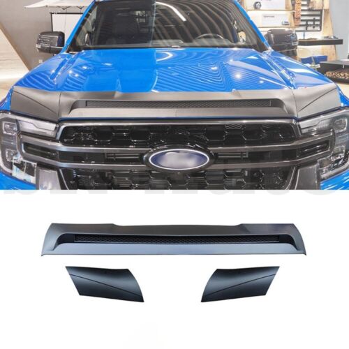 For Ford Ranger 2024-2025 Matte Black Hood Sand Guard Protection Cover Trim 3x - Picture 10 of 10