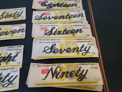 NOS VTG Mid Century Modern Creative Script Cursive House Numbers Spell Out - Picture 2 of 8