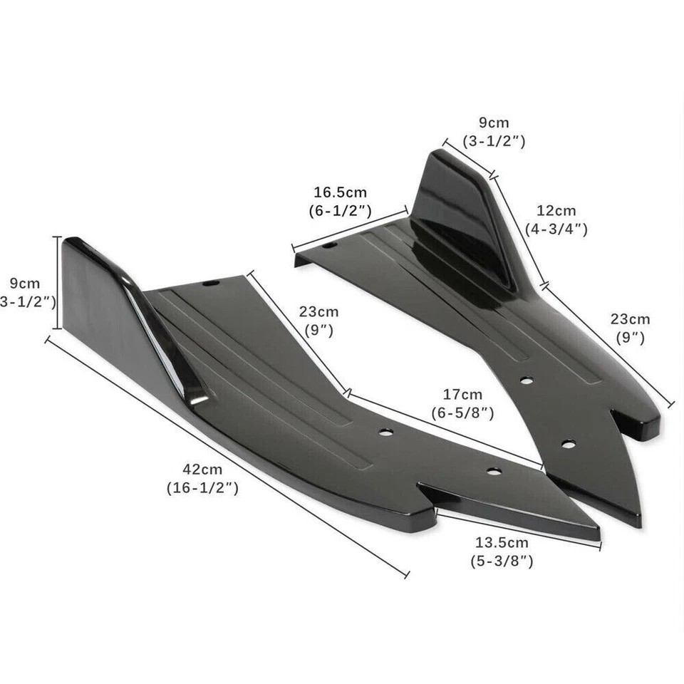 Glossy Black For Audi A3 A4 Sport Rear Spats Side Bumper Splitter Diffuser Foto 2 de 4