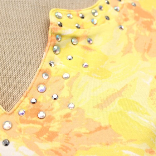 Quacker Factory Plus Black Floral Yellow/Orange Studs Top Sweatshirt 1X - Picture 6 of 9