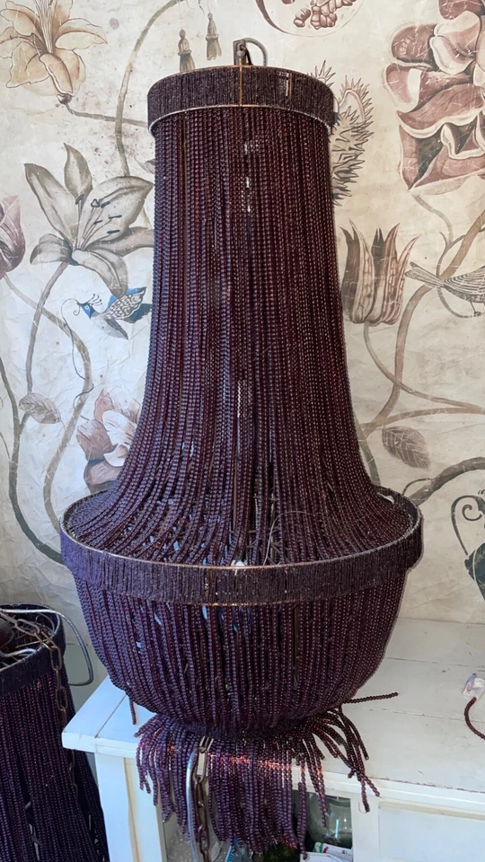 Glass Beaded Chandelier-Purple - Image 2 of 4