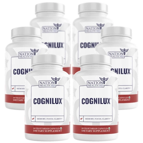 NATION HEALTH MD Cognilux, Brain Supplements for Memory and Focus with Niacin x6