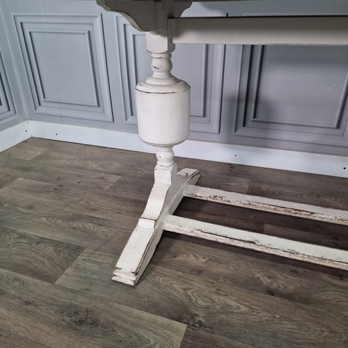 Mesa de comedor vintage retro de madera con cajón extensible hoja doble pedestal roble - Imagen 6 de 24