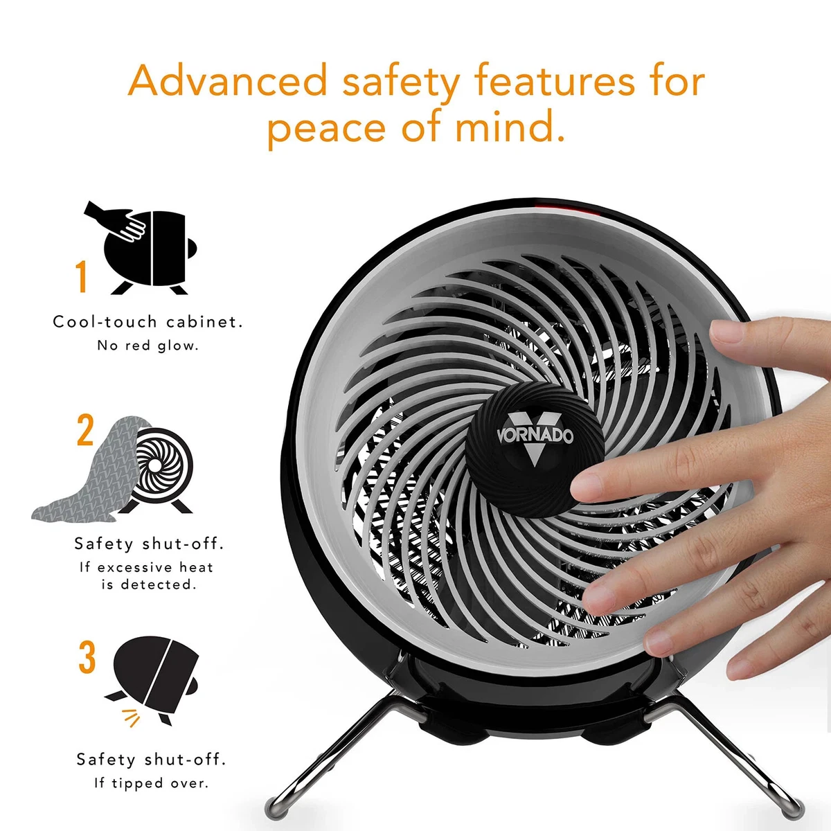 New Vornado Whole Room Pivot Heater with 2 Heat Settings EH1-0168-06 1500  watts 43765015025 | eBay