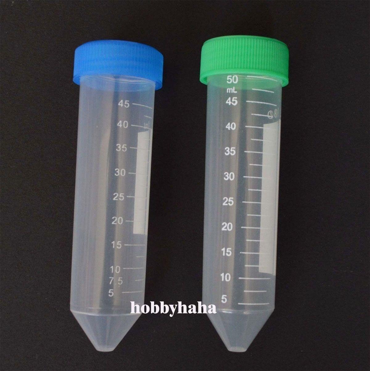 New 20pcs 50ml Clear Conical Bottom Micro Centrifuge Tubes On Ra