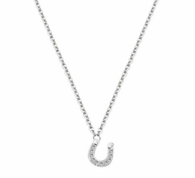 MONOOC Collana Cavallo Con Ciondolo Cuore - Acciaio Inox Con MONOOC Collana Cavallo Con Ciondolo Cuore - Acciaio Inox Con