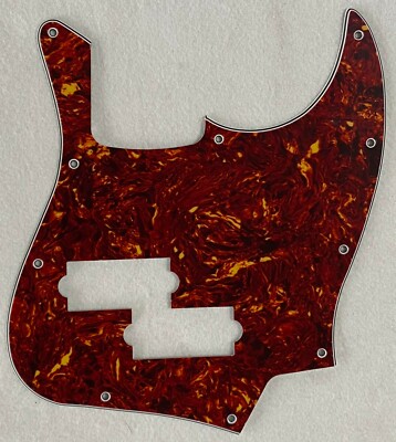 For Top Jazz Bass With PB Pickup Hole Guitar Pickguard,4 Ply Red Tortoise