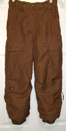 Obermeyer Juniors Bailey Pant Insulated Ski Snow Pants Girls Sz 8 Brown Pockets - Picture 15 of 16