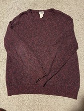 LL Bean Classic Crewneck Knit Sweater 100 Cotton Men  s Size Large Fisherman