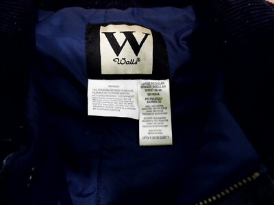 Walls Mens Full Zip Jacket Blue Canvas Winter Wear Distressed Zip