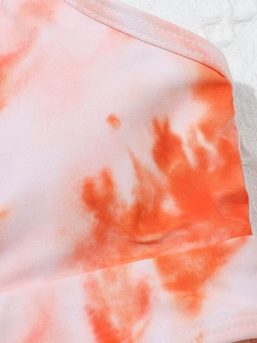 Girls Bathing Suit Tie Dye Swimsuit Colorful Bikini Top Swimwear Summer Outfits - Picture 26 of 40