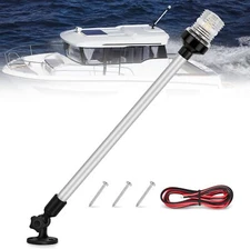 Nilight Marine Boat Stern Light 24 Inch White Fold Down Anchor Light