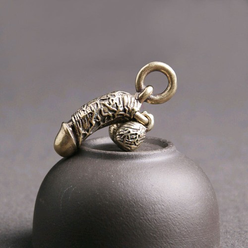 Car Accessories Funny Mini Brass Male Penis Simulation Chick Pendant Keychain - Picture 7 of 12