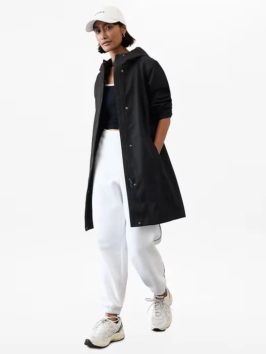 Athleta - Rainout Ridge Long Trench Color Black - Mega Sale