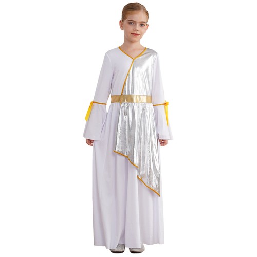 Costume Toga Bambina Lucido Romano Cosplay Principessa Vestito Tradizionale Halloween - Foto 4 di 89