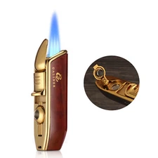 Vintage Red Torch Windproof Metal Cigar Lighter Pocket Punch Lighters 3 Flames