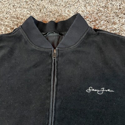 Sean John Velour Track Suit Jacket Mens 3XL XXXL Tall Black 