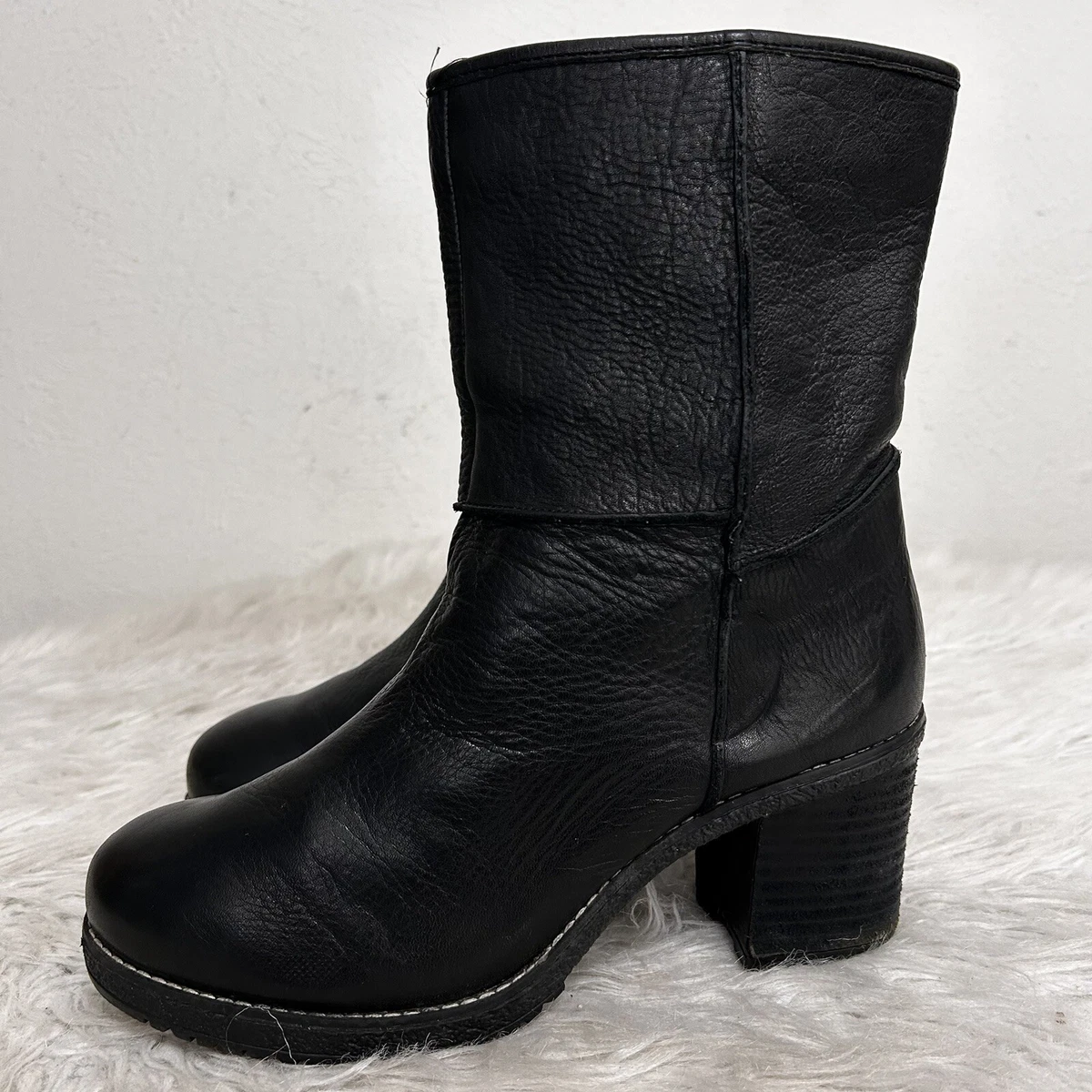 Naughty Monkey Leather Black Womens Boots Size 7.5 Naughty Monkey Mid-calf Black Suede Leather Boots Size 6  main image 3
