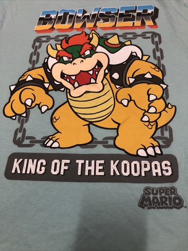 Super Mario Blue Bowser Shirt Youth XL (18) - Picture 5 of 5