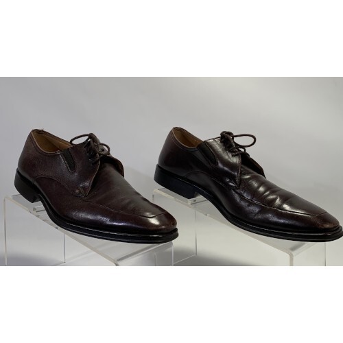 SAOLA Derby da uomo Bruno Magli Ranuncolo marrone napa stringato in pelle taglia 8M