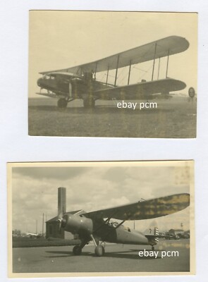 Two pre WW2 Airplanes, Planes Aircraft. longer photo is 4 1/2 x 2 3/4'' Photo