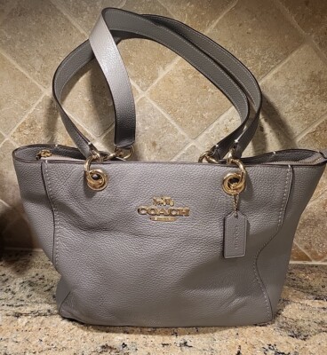 COACH Bag Jes Tote Pebble Leather 76701 Gray