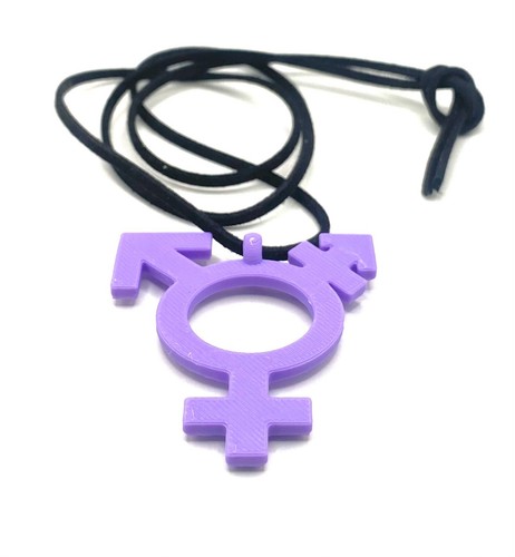 Transgender Pendant LGBTQ+ Pride Necklace Symbol Jewelry. USA Made. Pick Color - Picture 5 of 12