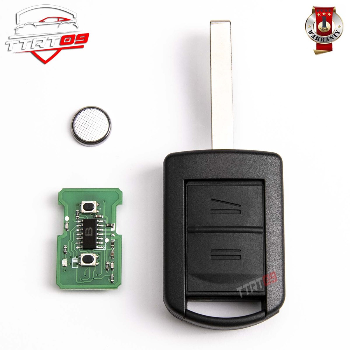 KASER Clé à Télécommande Avec Carte électronique 2 Touches Pour Opel Astra Corsa C Meriva Tigra Combo (433MHZ ID46) Transpondeur Avec Porte-clés