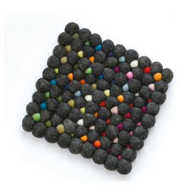 CILIO Untersetzer aus 100% Schafwolle LANA NERO eckig 21 x 21 cm schwarz
