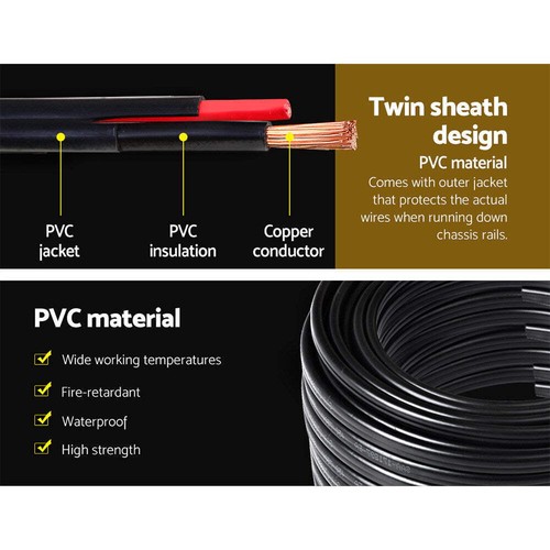 Giantz 4MM 100M Twin Core Wire Electrical Cable Extension Car 450V 2 Sheath - Picture 3 of 8