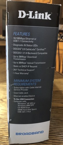 D-Link DCM-202 DOCSIS Broadband Cable Modem - Picture 4 of 4